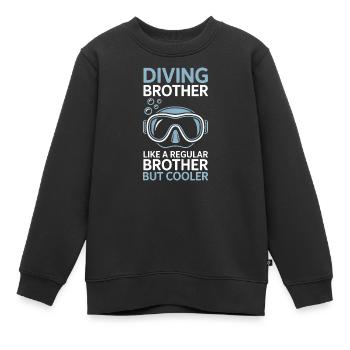 Diving Saying Brother Funny Diving Gift - Kids Premium Organic Sweatshirt - black - Front - AI Model Kid Female (0cm)