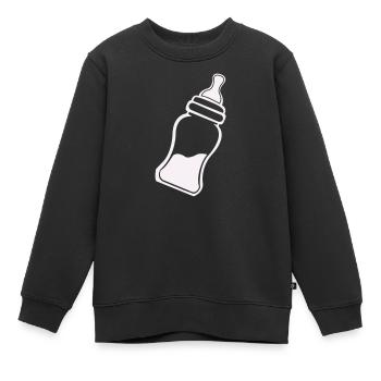 Minimalist Baby Bottle Line Art - Kids Premium Organic Sweatshirt - black - Front - AI Model Kid Female (0cm)