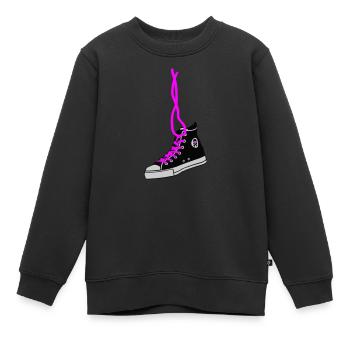 chucks - Kinder Premium Organic Sweatshirt - Schwarz - Vorne - AI Model Kid Female (0cm)