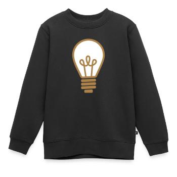 Ampoule - Sweat Premium enfant bio - noir - Devant - AI Model Kid Female (0cm)