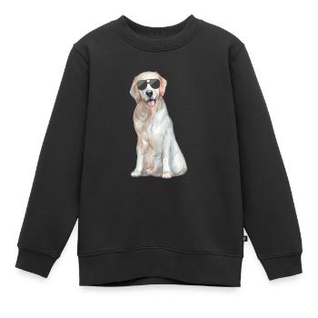 Lustiger Hund - Kinder Premium Organic Sweatshirt - Schwarz - Vorne - AI Model Kid Female (0cm)
