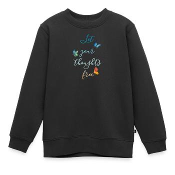 Let your thoughts free Design - Kinder Premium Organic Sweatshirt - Schwarz - Vorne - AI Model Kid Female (0cm)