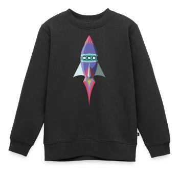 rocket space travel spaceship - Kids Premium Organic Sweatshirt - black - Front - AI Model Kid Female (0cm)