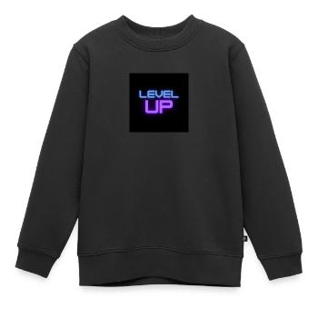Level Up - Kinder Premium Organic Sweatshirt - Schwarz - Vorne - AI Model Kid Female (0cm)