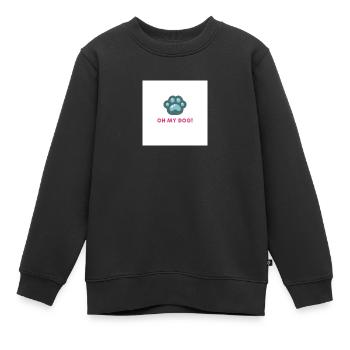 Hundepfote - Kinder Premium Organic Sweatshirt - Schwarz - Vorne - AI Model Kid Female (0cm)