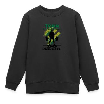 Entraînez-vous efficacement, Entraînez-vous, - Sweat Premium enfant bio - noir - Devant - AI Model Kid Female (0cm)