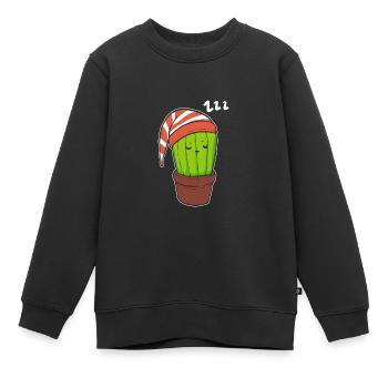 Schlafender Kaktus Hyperomnie Geschenk - Kinder Premium Organic Sweatshirt - Schwarz - Vorne - AI Model Kid Female (0cm)