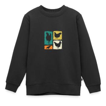 Poules Poule - Sweat Premium enfant bio - noir - Devant - AI Model Kid Female (0cm)