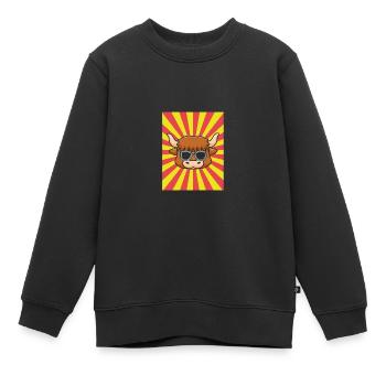 Bovins de buffle Bœufs - Sweat Premium enfant bio - noir - Devant - AI Model Kid Female (0cm)