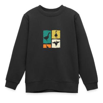 Gans - Kinder Premium Organic Sweatshirt - Schwarz - Vorne - AI Model Kid Female (0cm)