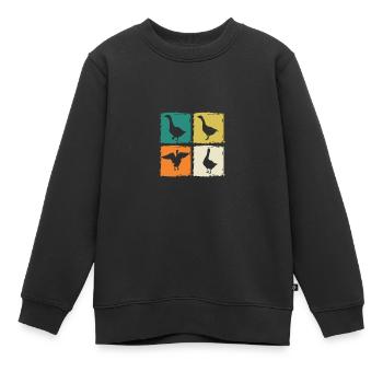 Gans - Kinder Premium Organic Sweatshirt - Schwarz - Vorne - AI Model Kid Female (0cm)