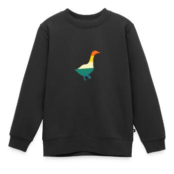 Gans - Kinder Premium Organic Sweatshirt - Schwarz - Vorne - AI Model Kid Female (0cm)