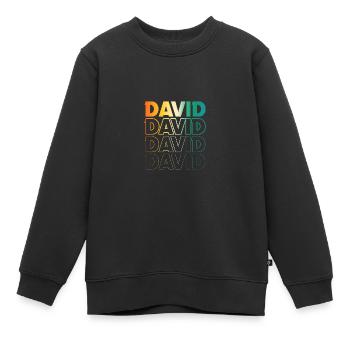 David - Kinder Premium Organic Sweatshirt - Schwarz - Vorne - AI Model Kid Female (0cm)