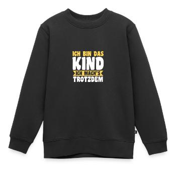 Daughter Son - Kids Premium Organic Sweatshirt - black - Front - AI Model Kid Female (0cm)