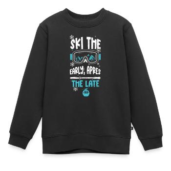 Skiez tôt, après le tard - Sweat Premium enfant bio - noir - Devant - AI Model Kid Female (0cm)