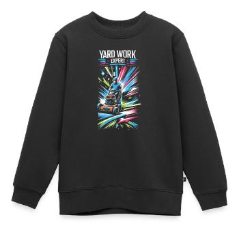 Yard Work Expert 15 - Kids Premium Organic Sweatshirt - black - Front - AI Model Kid Female (0cm)