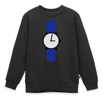 Uhr - Kinder Premium Organic Sweatshirt - Schwarz - Vorne - AI Model Kid Female (0cm)