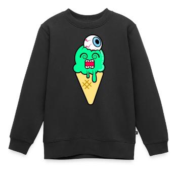 IceCream - Sweat Premium enfant bio - noir - Devant - AI Model Kid Female (0cm)