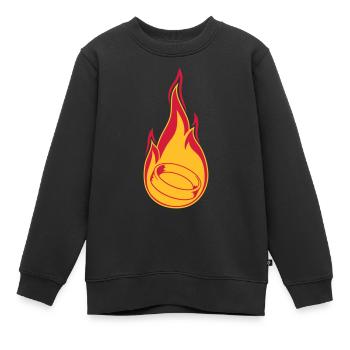 feuer flamme brennen heiss fackel heiraten ring ho - Kinder Premium Organic Sweatshirt - Schwarz - Vorne - AI Model Kid Female (0cm)