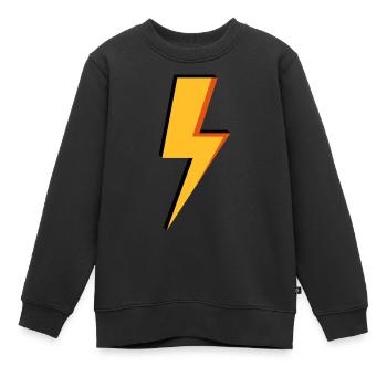 Foudre - électricité - électricité - Sweat Premium enfant bio - noir - Devant - AI Model Kid Female (0cm)