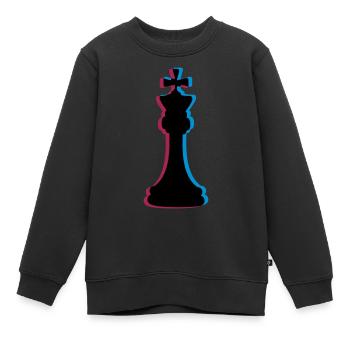 3D Effekt Schach - Kinder Premium Organic Sweatshirt - Schwarz - Vorne - AI Model Kid Female (0cm)