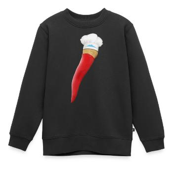 Curniciello Napoletano - La Petite Corne - Sweat Premium enfant bio - noir - Devant - AI Model Kid Female (0cm)