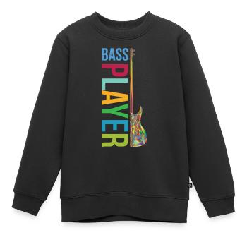 BASS PLAYER - Basse guitare - Sweat Premium enfant bio - noir - Devant - AI Model Kid Female (0cm)