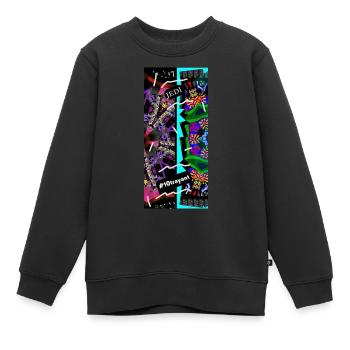 Sabre Laser Turquoise 10t 4000 - Sweat Premium enfant bio - noir - Devant - AI Model Kid Female (0cm)