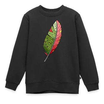 Feder - Kinder Premium Organic Sweatshirt - Schwarz - Vorne - AI Model Kid Female (0cm)