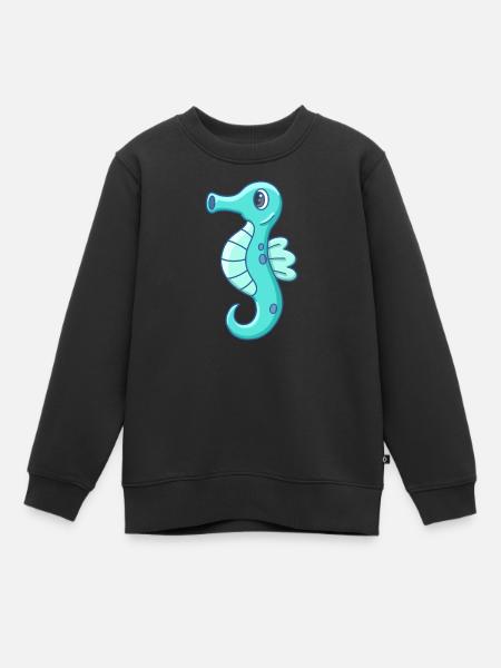 Mignon petit hippocampe - Sweat Premium enfant bio - noir