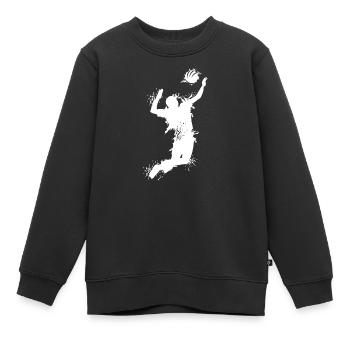 Volleyball Angriff Explosion Beachvolleyball Logo - Kinder Premium Organic Sweatshirt - Schwarz - Vorne - AI Model Kid Female (0cm)