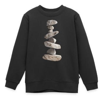 Pierres - Sweat Premium enfant bio - noir - Devant - AI Model Kid Female (0cm)