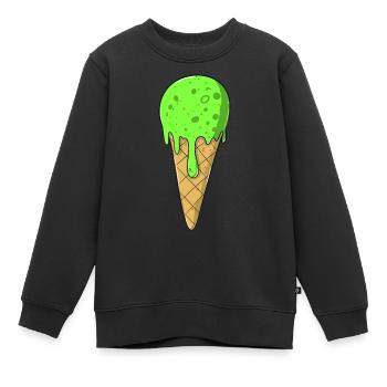 Crème glacée | Glace verte Crème glacée | Glaces - Sweat Premium enfant bio - noir - Devant - AI Model Kid Female (0cm)