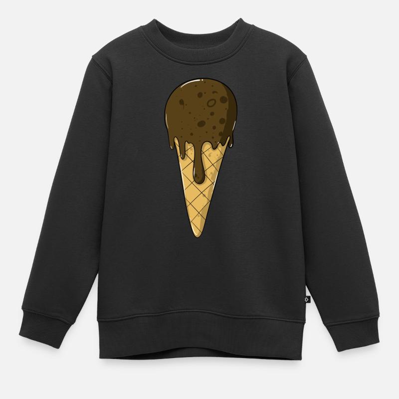 Eis | Schoko Eiscreme | Iceceam - Kinder Premium Organic Sweatshirt - Schwarz
