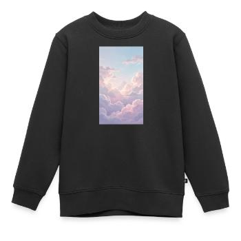Background clouds Pink - Kinder Premium Organic Sweatshirt - Schwarz - Vorne - AI Model Kid Female (0cm)