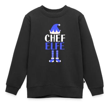 Chef Elfe Chefs Geschenk - Kinder Premium Organic Sweatshirt - Schwarz - Vorne - AI Model Kid Female (0cm)