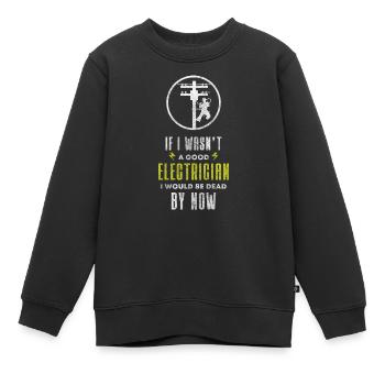 Électricien Homme Electrique Haute Tension - Sweat Premium enfant bio - noir - Devant - AI Model Kid Female (0cm)