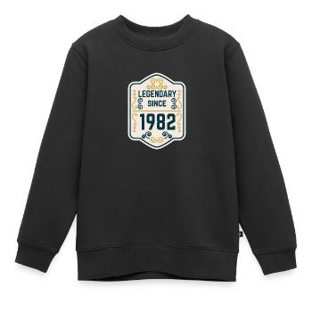 Légendaire depuis 1982 - Sweat Premium enfant bio - noir - Devant - AI Model Kid Female (0cm)