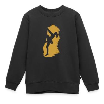 escalade fille grimpeuse un roccher - Sweat Premium enfant bio - noir - Devant - AI Model Kid Female (0cm)