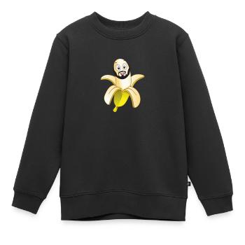 Bart Banane Haare Witzig Glatze - Kinder Premium Organic Sweatshirt - Schwarz - Vorne - AI Model Kid Female (0cm)