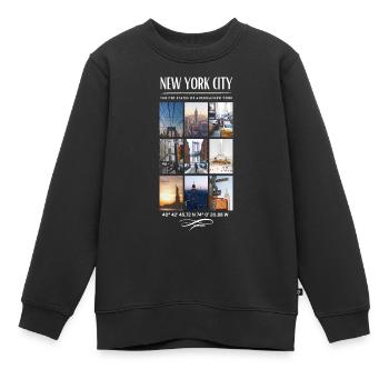 New York City Skyline NYC Manhattan - Sweat Premium enfant bio - noir - Devant - AI Model Kid Female (0cm)
