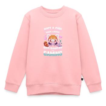 Just a girl who loves red pandas and gaming - Kinder Premium Organic Sweatshirt - Rosa - Vorne - AI Model Kid Female (0cm)