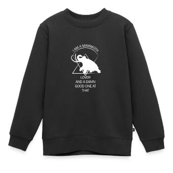 Lustiges Mammut Steinzeit Eiszeit Design Urzeit - Kinder Premium Organic Sweatshirt - Schwarz - Vorne - AI Model Kid Female (0cm)