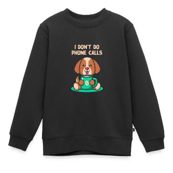 Je ne fais pas un téléphone introverti Che - Sweat Premium enfant bio - noir - Devant - AI Model Kid Female (0cm)