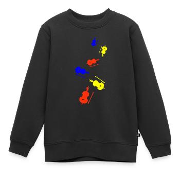 Instrument de violon - Sweat Premium enfant bio - noir - Devant - AI Model Kid Female (0cm)
