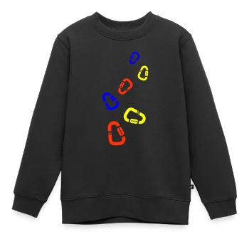Équipement d’escalade Mousqueton coloré - Sweat Premium enfant bio - noir - Devant - AI Model Kid Female (0cm)