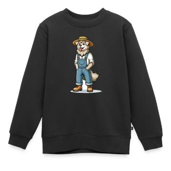 Cute Dog Farmer - Kinder Premium Organic Sweatshirt - Schwarz - Vorne - AI Model Kid Female (0cm)