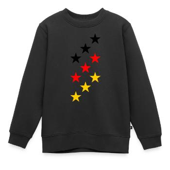 EM Deutschland Sterne - Kinder Premium Organic Sweatshirt - Schwarz - Vorne - AI Model Kid Female (0cm)