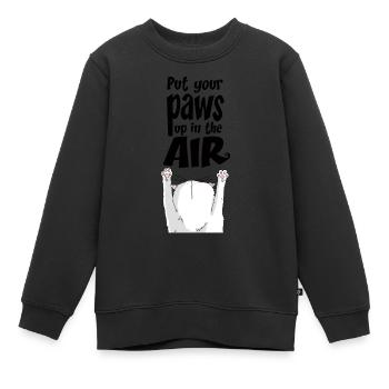 Put your paws up in the air ! - Sweat Premium enfant bio - noir - Devant - AI Model Kid Female (0cm)