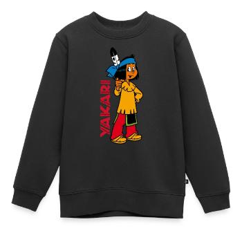 Yakari - Hey Du! - Kinder Premium Organic Sweatshirt - Schwarz - Vorne - AI Model Kid Female (0cm)